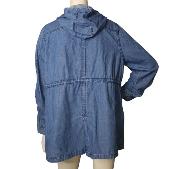 TORRID Denim Jean Lightweight Hooded Jacket Womens Plus Size 1 - Picture 2 of 7